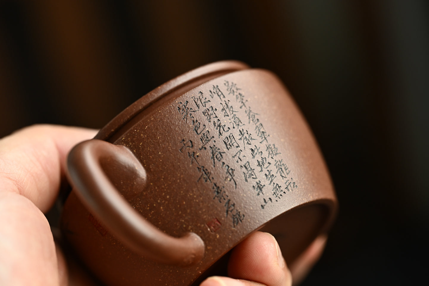 汉瓦·清风竹影·全手工/陶刻大赛金奖李建军作品 容量120cc/原矿底槽清