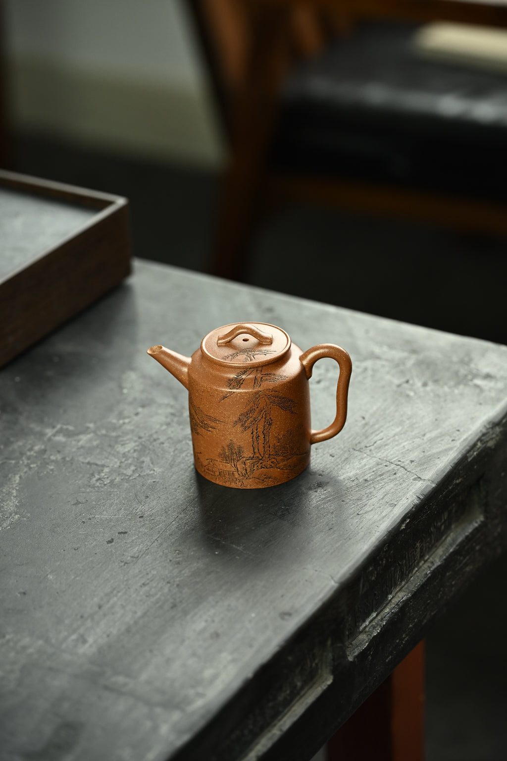 汲直·全手工/陶刻大赛金奖李建军作品容量150cc/原矿桂花砂