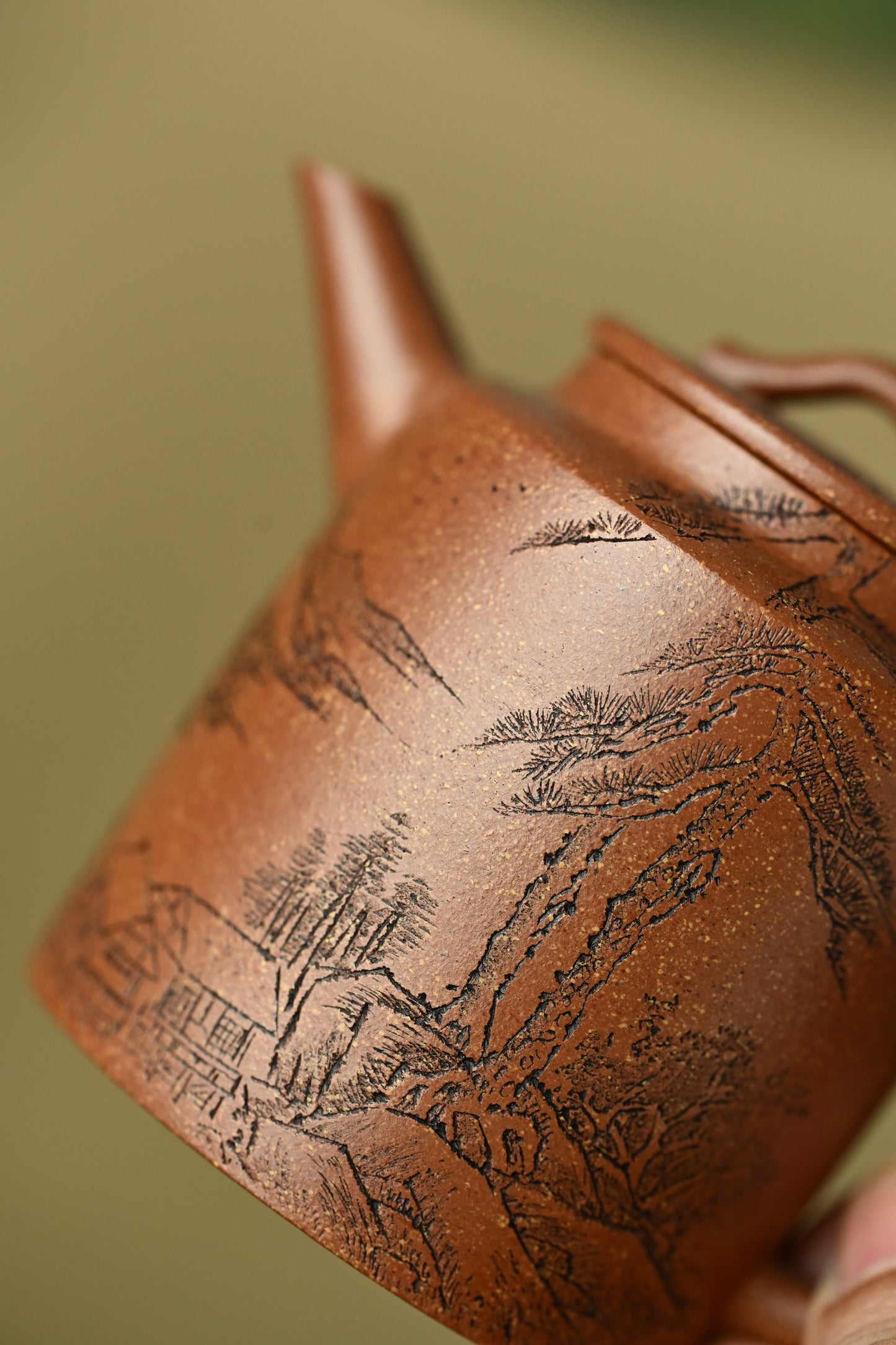 汲直·全手工/陶刻大赛金奖李建军作品容量150cc/原矿桂花砂