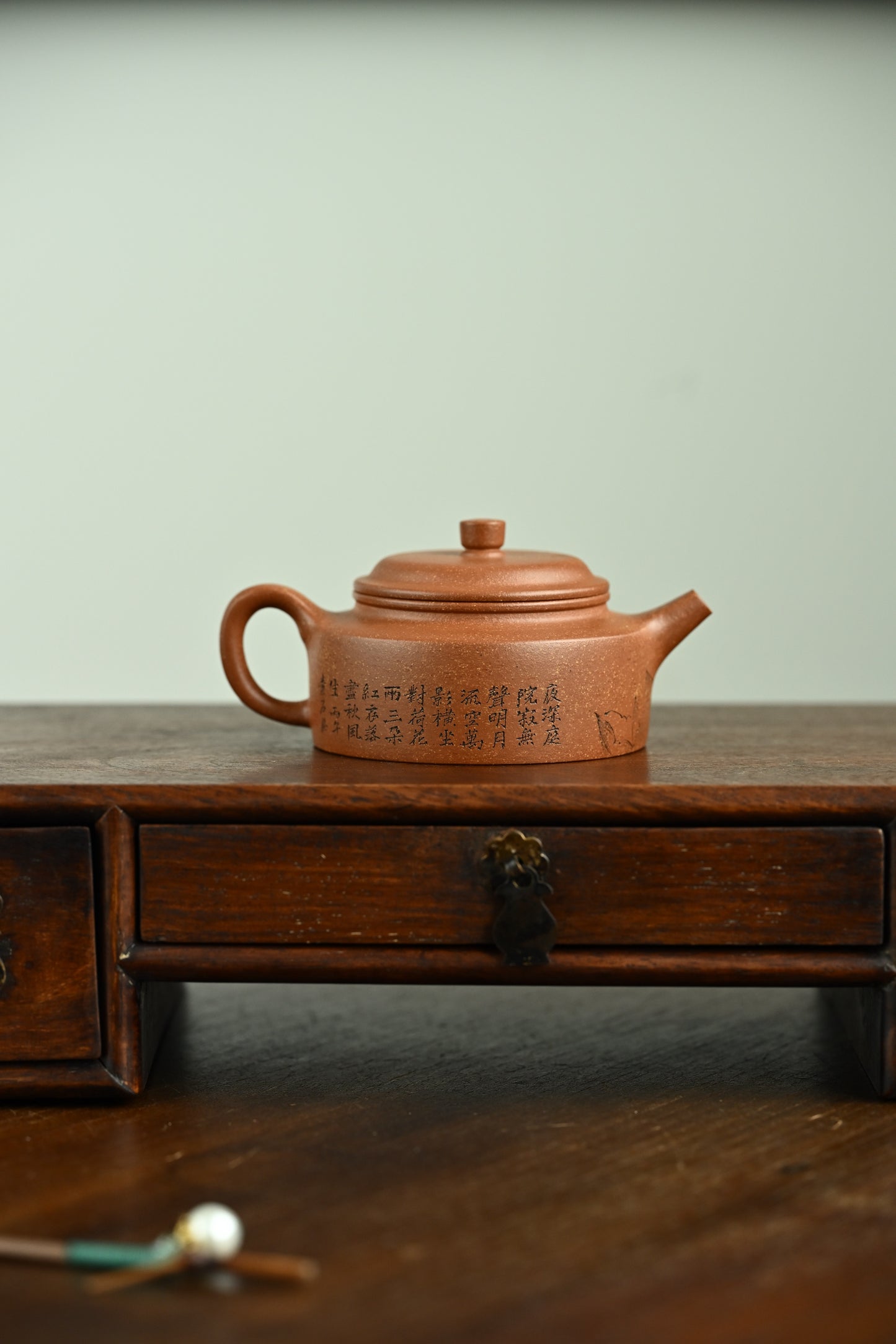 德钟·荷韵添香·全手工/陶刻大赛金奖李建军作品 /容量150cc/原矿桂花砂