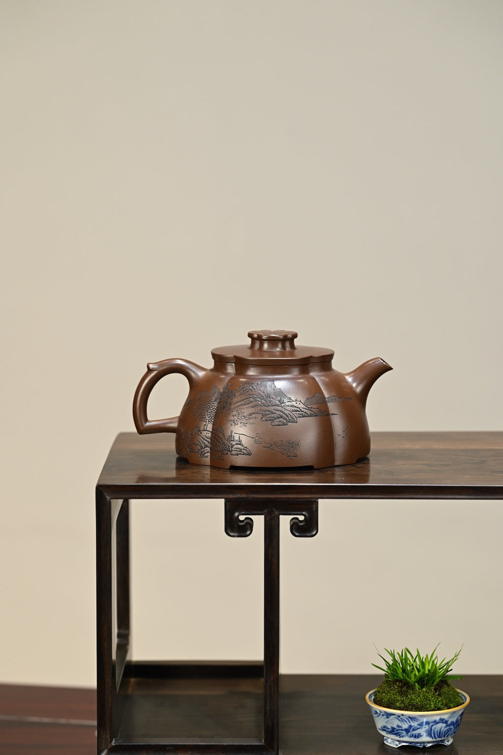 秋海棠·全手工 /江苏省陶瓷艺术名人正高工许学芳作品 /容量350cc/特级紫泥