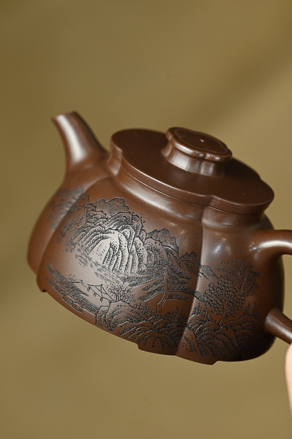 秋海棠·全手工 /江苏省陶瓷艺术名人正高工许学芳作品 /容量350cc/特级紫泥