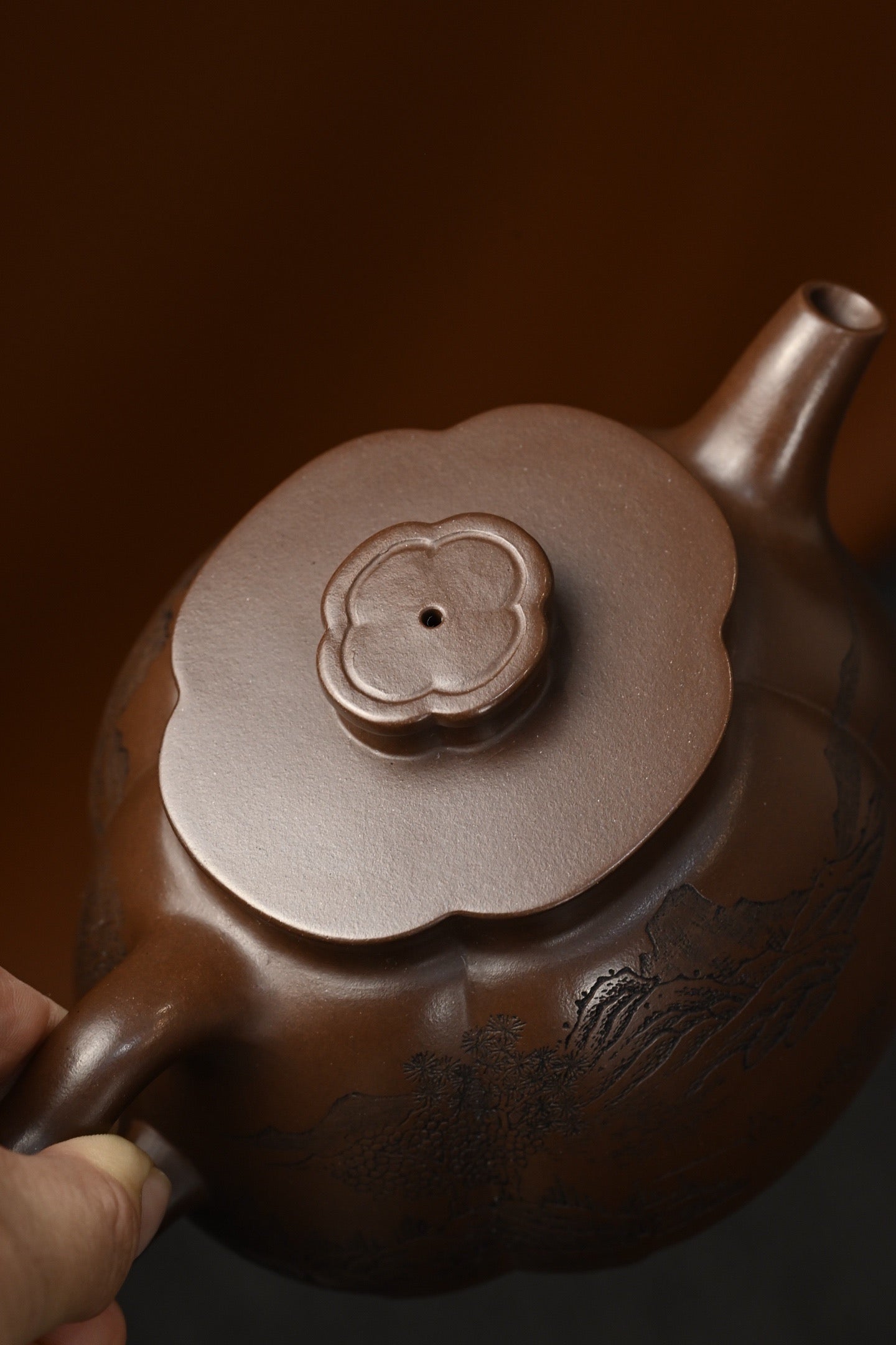 秋海棠·全手工 /江苏省陶瓷艺术名人正高工许学芳作品 /容量350cc/特级紫泥