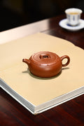 如意鼓·全手工 /高工高卫萍作品 容量170cc/极品红皮龙 壶作鼓式，中鼓腹身，如意壶钮