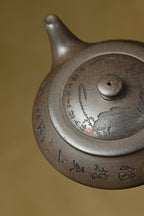 汉云·全手工 （省大师桑黎兵刻绘+双证书) /紫砂十二精英之首，省大师桑黎兵儿子桑崧杰作品 /容量410cc/青玉金砂