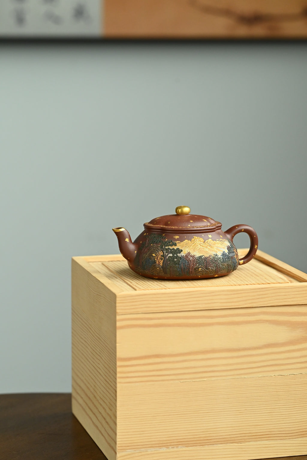 海棠·日照金山·全手工/六届全手工大赛一等奖高工施昌作品/容量150cc/原矿底槽清