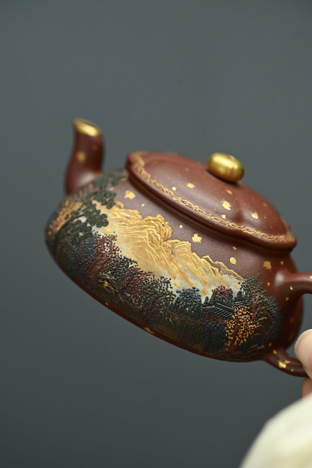 海棠·日照金山·全手工/六届全手工大赛一等奖高工施昌作品/容量150cc/原矿底槽清