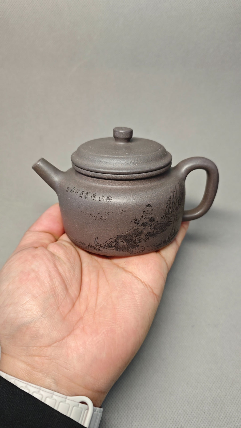 【德钟】  制壶：焦亚强   (国家级工艺美术师) 泥料：原矿青段泥 容量：200cc   孔数：内推球孔