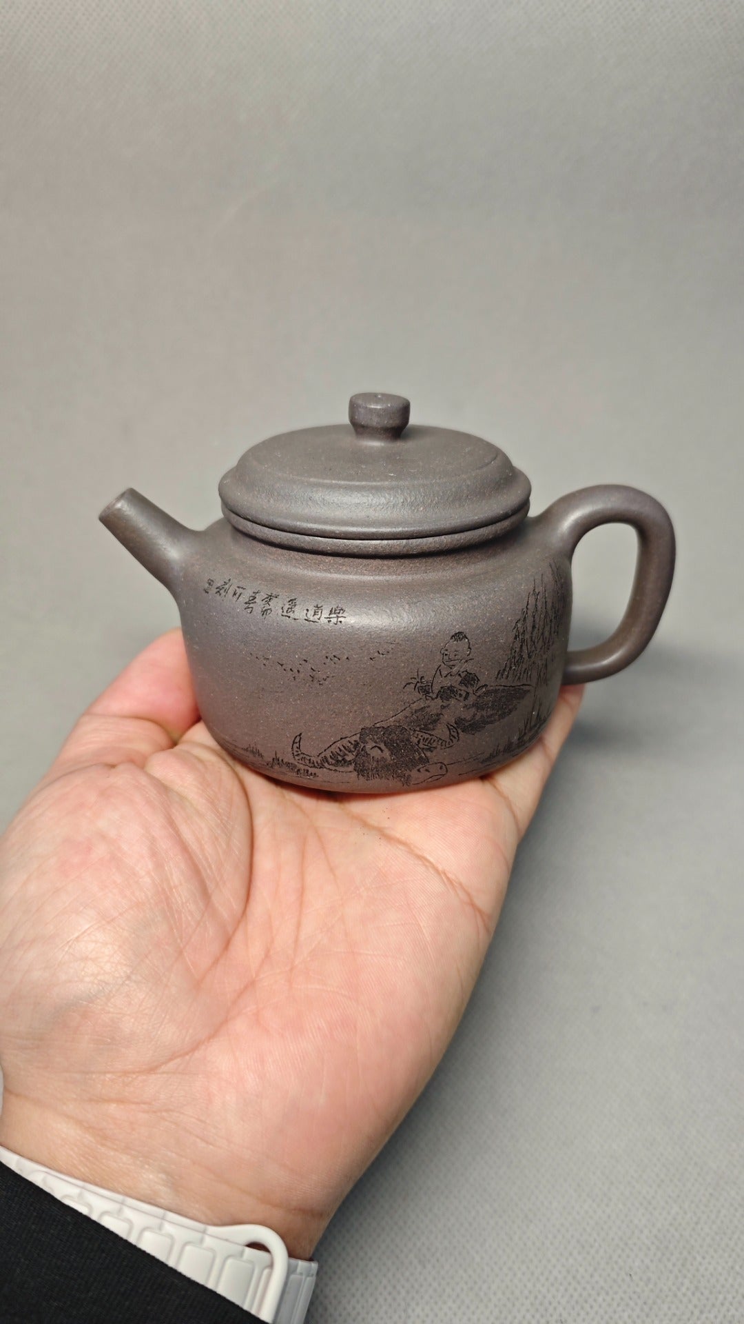 【德钟】  制壶：焦亚强   (国家级工艺美术师) 泥料：原矿青段泥 容量：200cc   孔数：内推球孔