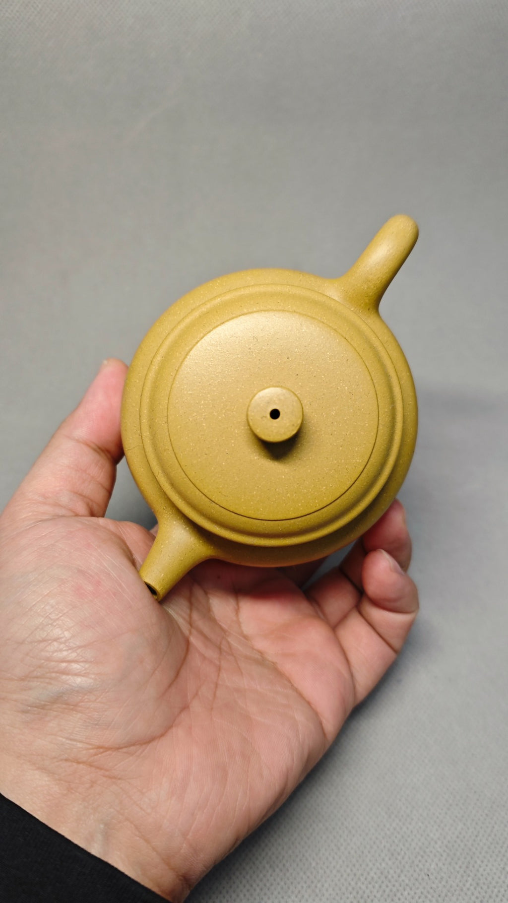 【德钟】  制壶：焦亚强   (国家级工艺美术师) 泥料：原矿黄段泥 容量：220cc  孔数：9孔