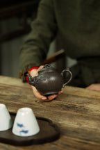 全手工【梅花报春】 制壶：陈忠丽泥料：黑金沙 容量：190cc孔数：14孔