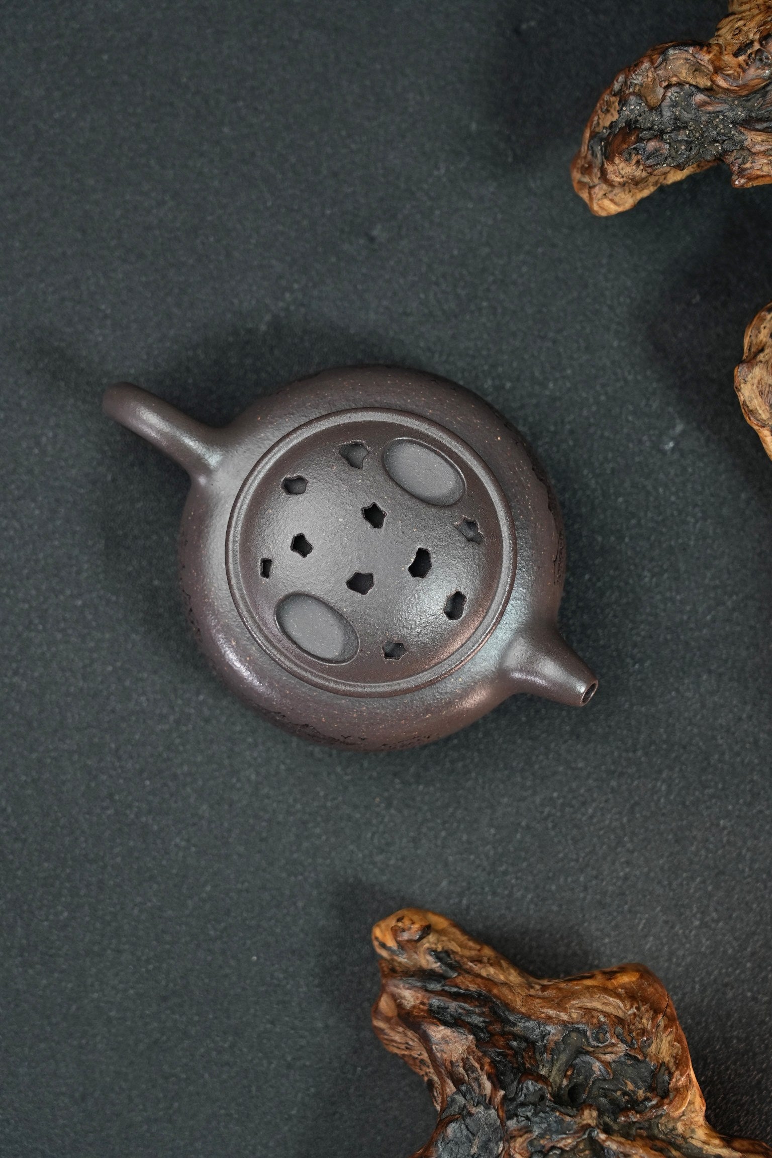 全手工【牛盖莲子】 原矿极品天青泥·200cc·内推孔