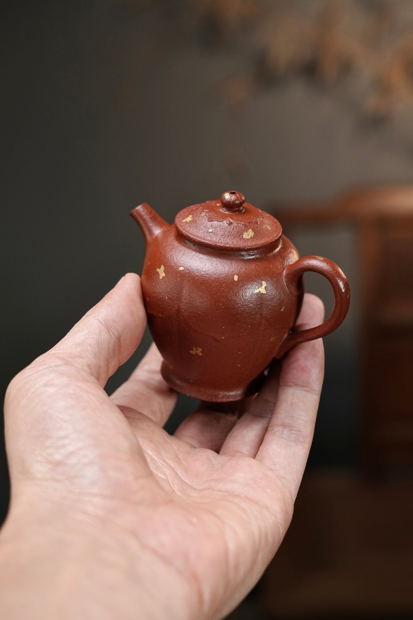 全手工·撒金·超薄胎【梵莲·一式/二式】 原矿极品红降坡泥·一式140cc·二式90cc·内推孔