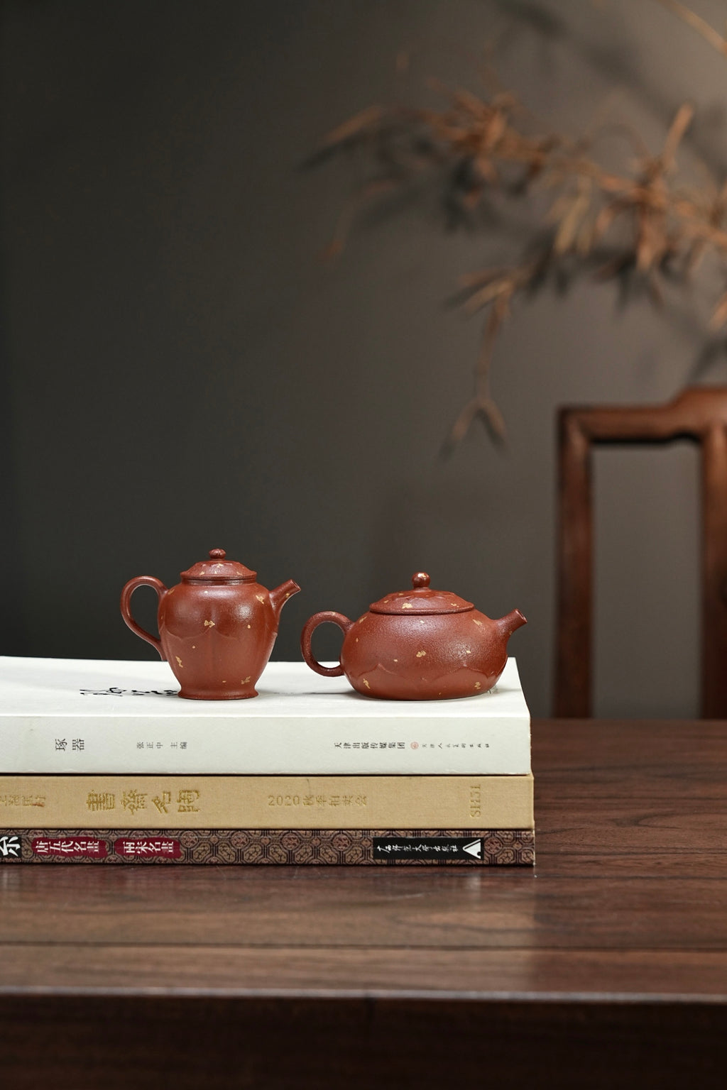 全手工·撒金·超薄胎【梵莲·一式/二式】 原矿极品红降坡泥·一式140cc·二式90cc·内推孔