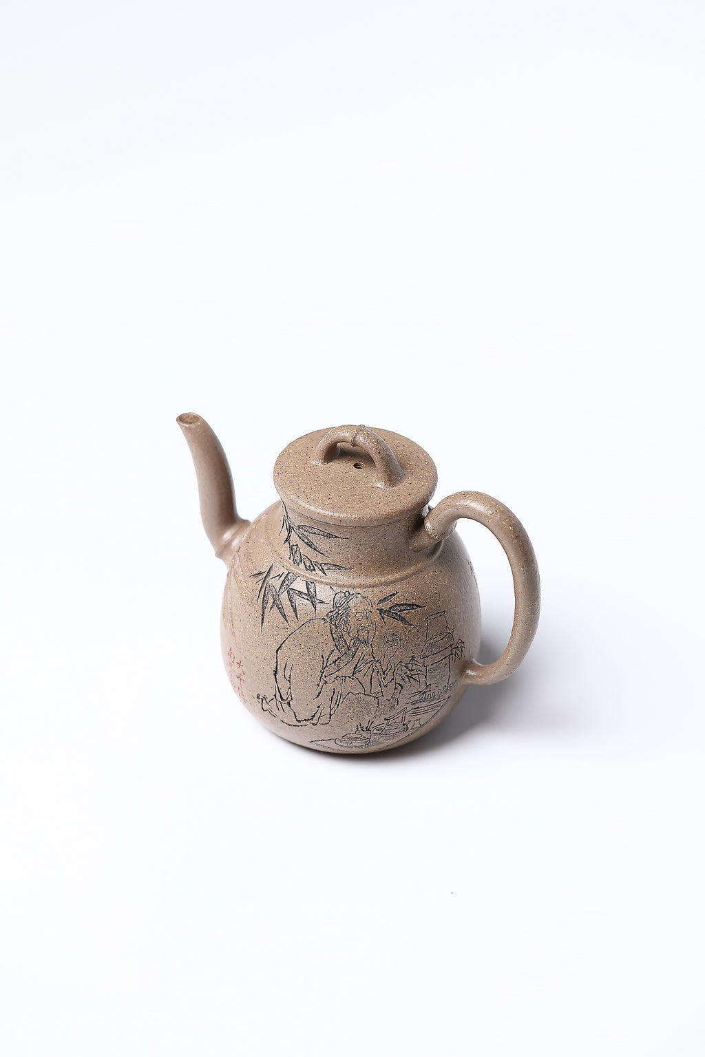 【竹节小酒壶】 作者 ：邵忠源 泥料：五彩段泥 容量：230cc  作品介绍：  此壶取竹节为形，甄选五彩段泥手工打造