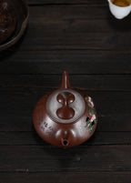 蒋蓉之女 传世花器｜蒋艺华·非遗紫砂巅峰重器《寿桃石瓢》收藏传世·高端礼赠艺术珍品！  ——原矿优质老紫泥·300cc ——中国传统陶瓷艺术大师·蒋艺华 制