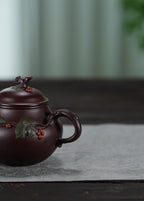 蒋蓉之女 传世花器｜蒋艺华·非遗紫砂巅峰重器《松鼠葡萄壶》收藏传世·高端礼赠艺术珍品！  ——原矿优质紫朱泥·200cc ——中国传统陶瓷艺术大师·蒋艺华 制