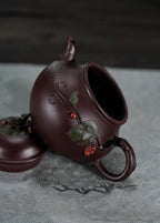 蒋蓉之女 传世花器｜蒋艺华·非遗紫砂巅峰重器《松鼠葡萄壶》收藏传世·高端礼赠艺术珍品！  ——原矿优质紫朱泥·200cc ——中国传统陶瓷艺术大师·蒋艺华 制