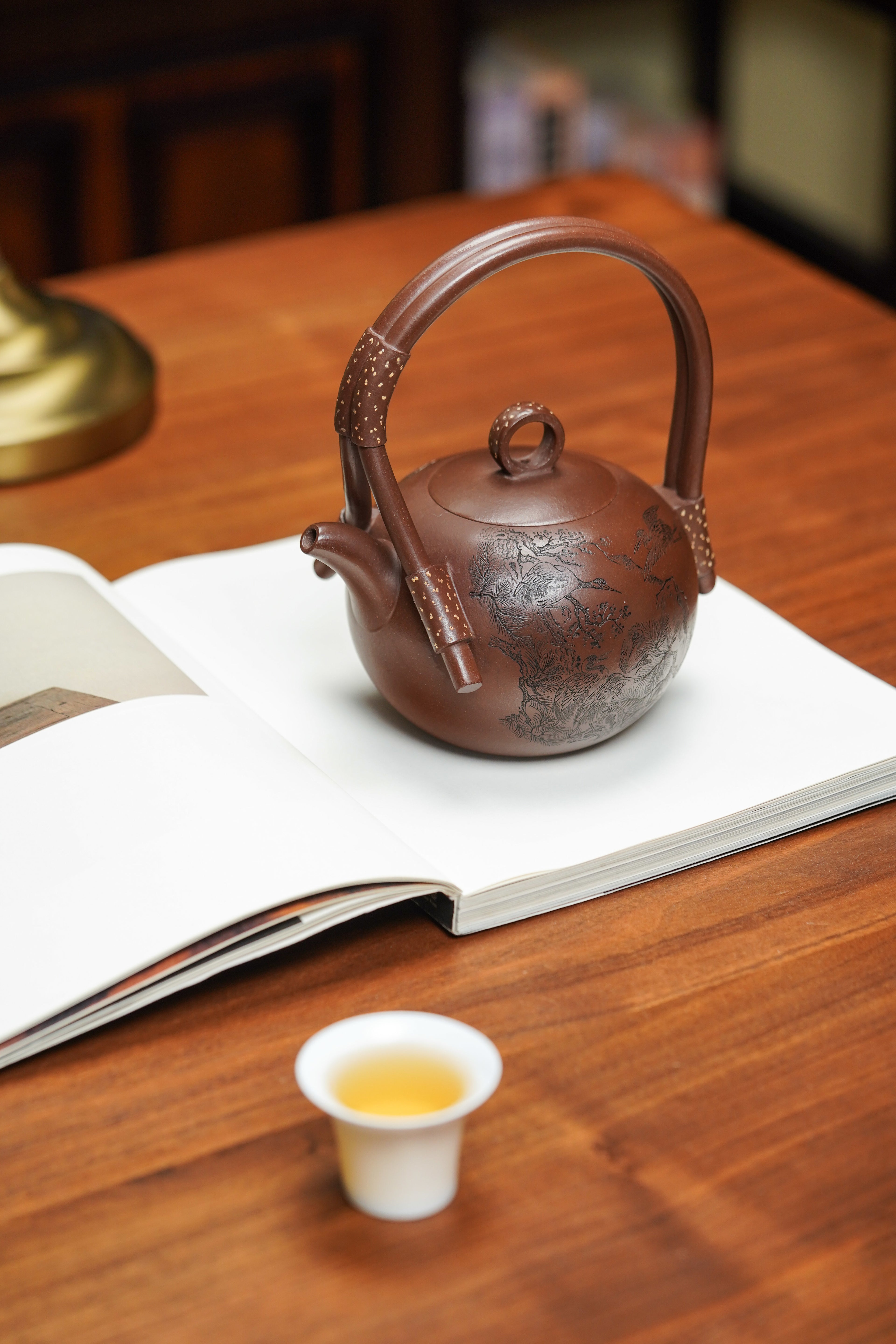 昌鸿紫砂 礼藏至尊｜双国大师李昌鸿臻品《大团圆提梁壶》收藏送礼皆宜重器！原矿优质底槽清·630cc