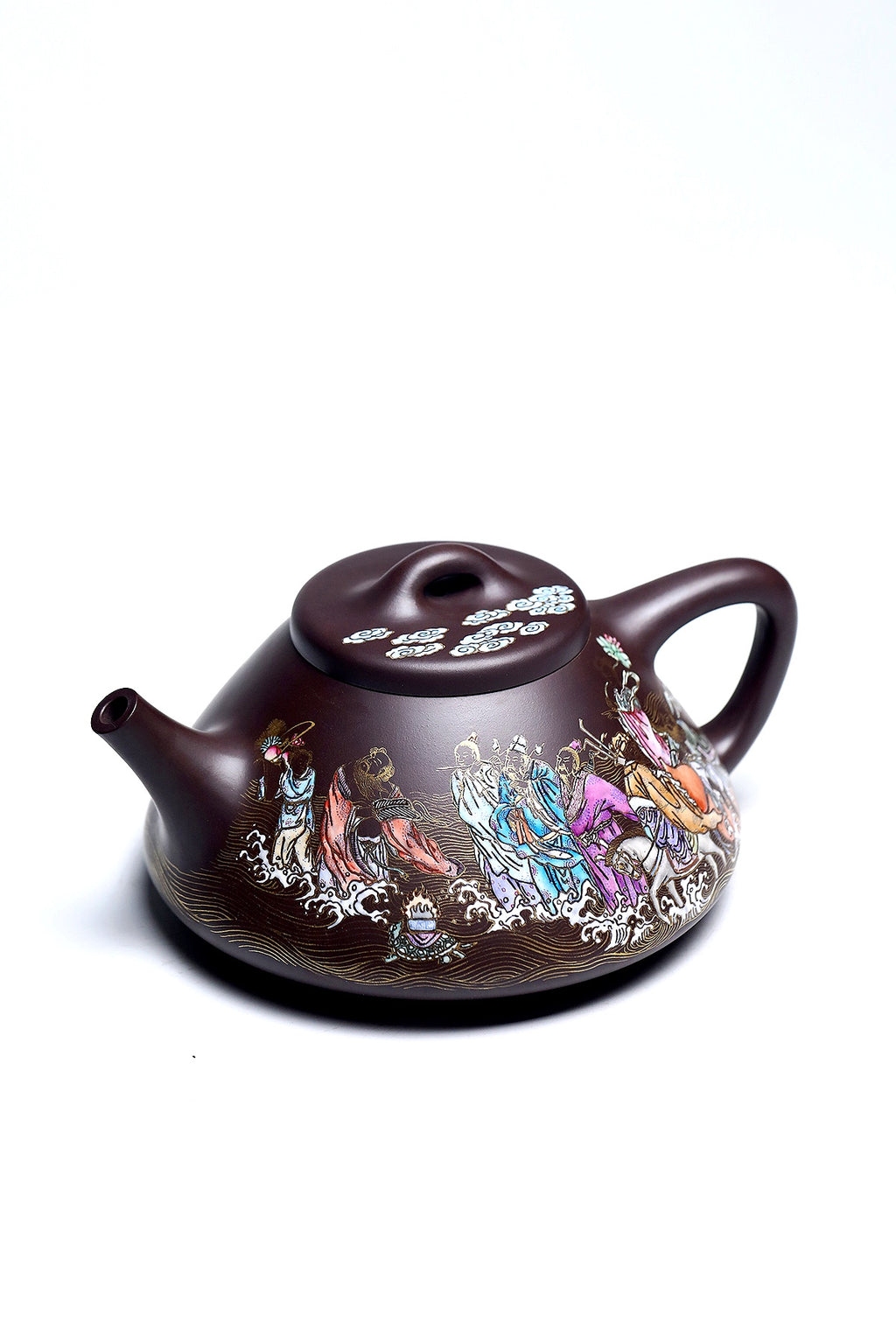 研究员级高级工艺美术师 ·江苏省工艺美术大师 陈富强·子冶石瓢•八仙过海 100目老紫泥1020CC 全手工