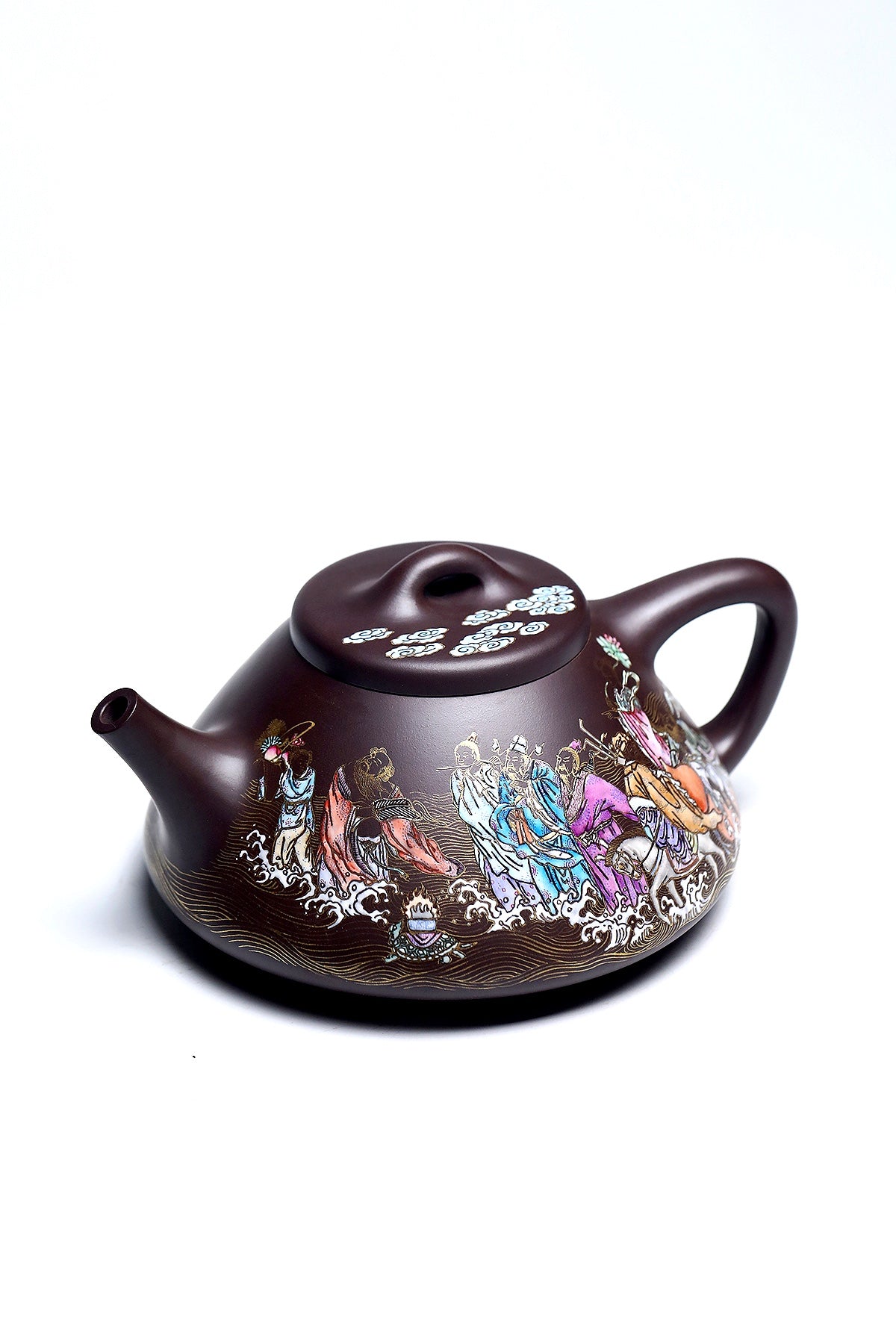 研究员级高级工艺美术师 ·江苏省工艺美术大师 陈富强·子冶石瓢•八仙过海 100目老紫泥1020CC 全手工