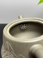 中国紫砂界当代梅王·朱炳浩(石陶）本工巅峰臻品《劲竹石瓢》——原矿优质松华青段·180cc（梅竹双清） ——任淦庭大师高徒｜朱炳浩（石陶）之作