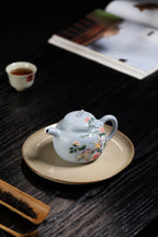 景德镇国大师任瑞华装饰【茄段】 泥料，海蓝泥，容量320cc 作者：杨军保 国家级工艺美术师