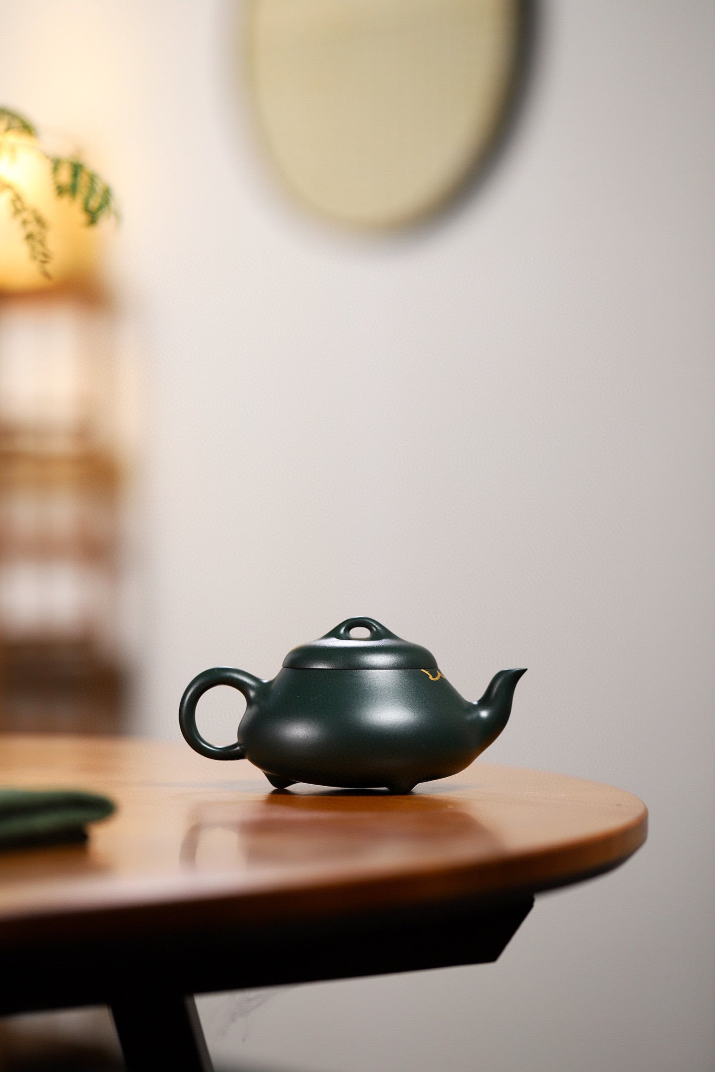 杨鹏老师推荐❀汉棠石瓢 景德镇国大师任瑞华金银错工艺 【泥料】民国绿泥 【容量】230cc - ZishaTeapotChina