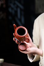 Teacher Yang Peng recommends ❀ Handmade Enamel Color Double Circle 【Clay】 1970s Da Hong Pao 【Capacity】 330CC - ZishaTeapotChina