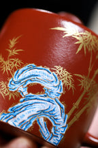 Teacher Yang Peng recommends ❀ Handmade Enamel Color Double Circle 【Clay】 1970s Da Hong Pao 【Capacity】 330CC - ZishaTeapotChina