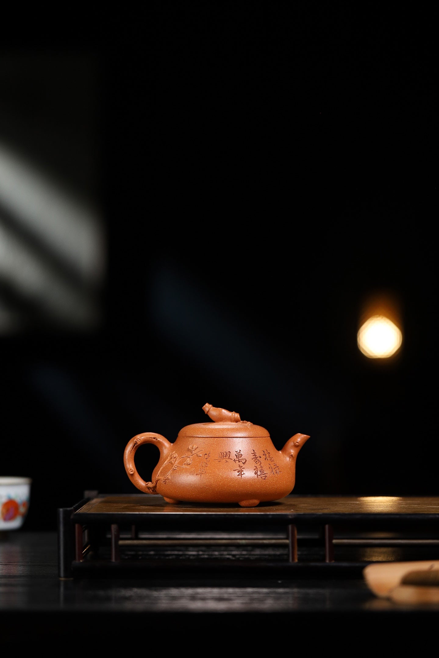 松竹梅汉棠石瓢 国家级工艺美术师 杨军保老师作品 明代冰窑七彩松花段 260cc 松梅竹合称“岁寒三友”
