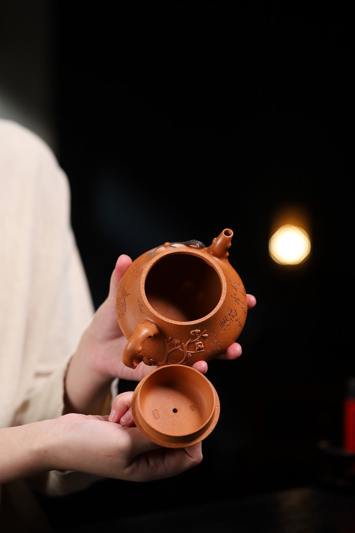 松竹梅汉棠石瓢 国家级工艺美术师 杨军保老师作品 明代冰窑七彩松花段 260cc 松梅竹合称“岁寒三友”