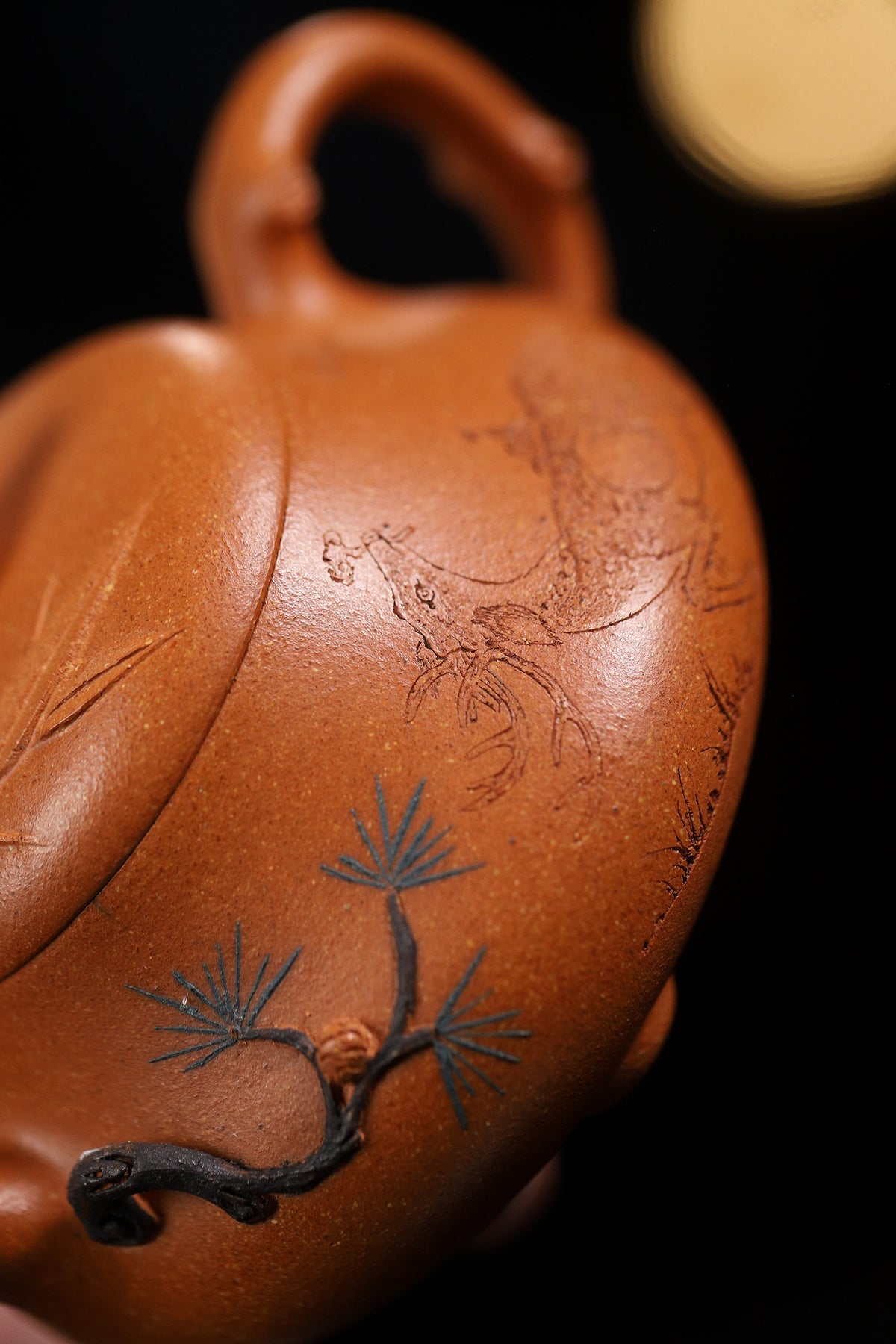 Song, Bamboo, and Plum Han Tang Stone Teapot National-level Arts and Crafts Master Teacher Yang Junbao's Work Ming Dynasty Ice Kiln Colorful Pine Flower Section 260cc Song, Plum, and Bamboo are collectively known as the "Three Friends of Winter."