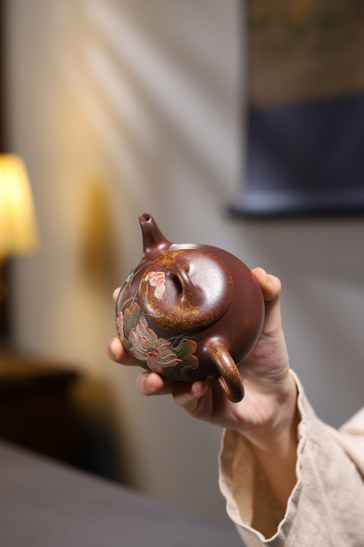 Yang Junbao's 【Hantang Stone Gourd】 Premium Quality Golden Section Wood Fired ● 230cc Author: Yang Junbao National Level Arts and Crafts Master - ZishaTeapotChina