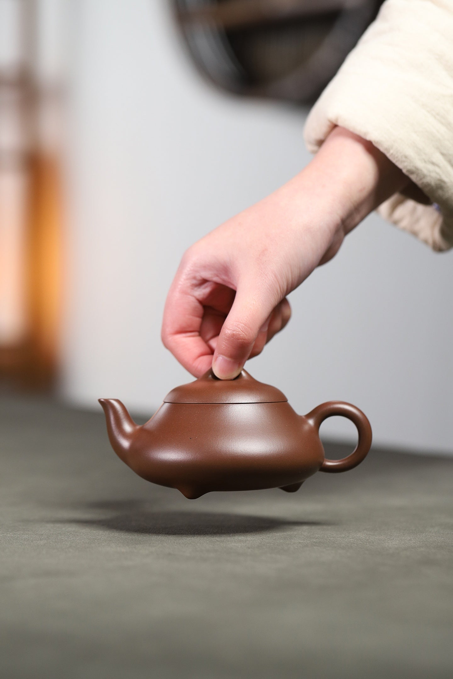 全新升级，吸盖工艺，杨老师自用款🌹不一样的汉棠石瓢｜顾老同款泥料 1956年代极紫泥｜200cc 作者：国家级工艺美术师 杨军保&