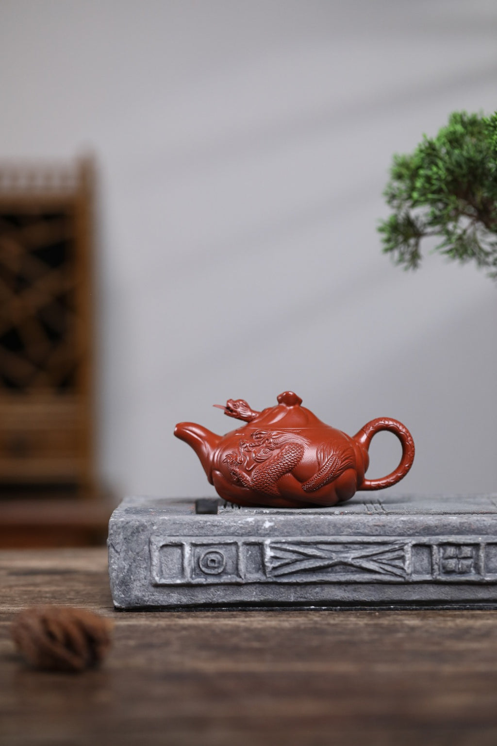 《鱼化龙》 国家级工艺美术师 鲍玉华 原矿家藏大红袍，200cc，菱形14孔出水