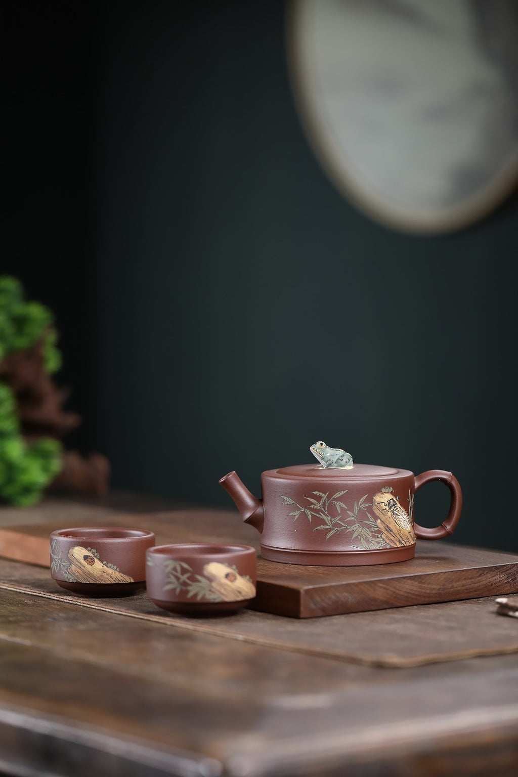 《知足套组》 徐孝奎 1935年生人，92岁紫砂元老，从业77年！ 原矿家藏老紫泥，200cc，口杯80cc，菱形9孔出水