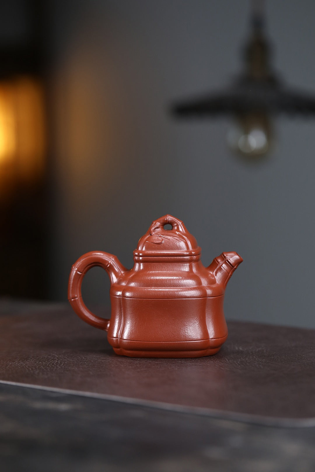 《四方竹鼎》 国家级工艺美术师 鲍玉华 原矿家藏大红袍，240cc，菱形9孔出水