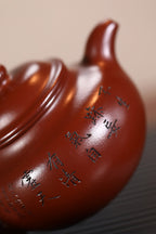《莲子》 王敏（正高级工艺美术师） 装饰：李玮（江苏省陶瓷艺术大师，正高）作品简介：75年香山紫朱泥，300cc，菱形14孔出水