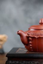 《莲开九华》 国家级工艺美术师 ;鲍玉华 原矿家藏底槽清，320cc，并列10孔出水