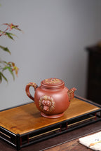 高工佳作！！ 《瑞狮壶》（壶钮轴承可转动） 国家级高级工艺美术师 蒋亚平 原矿底槽清，600cc，并列13孔出水