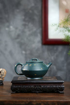 高工佳作！！ 《合欢》 国家级高级工艺美术师 蒋亚平 原矿家藏墨绿泥，300cc