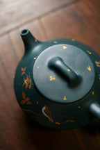 高工佳作！！ 《合欢》 国家级高级工艺美术师 蒋亚平 原矿家藏墨绿泥，300cc