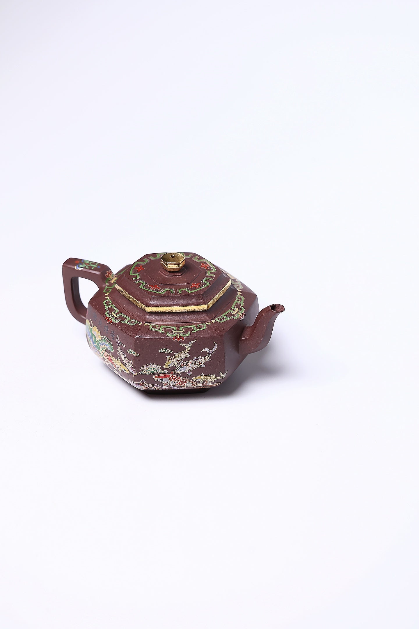 双省名人经典之作【六方雪华】 泥料：原矿紫泥 容量：320cc 作者：韩小虎 研究员级高级工艺美术师