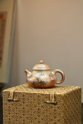 白段柴烧泥绘茶杯 - 精美手工艺术品