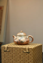 白段柴烧泥绘茶杯 - 精美手工艺术品