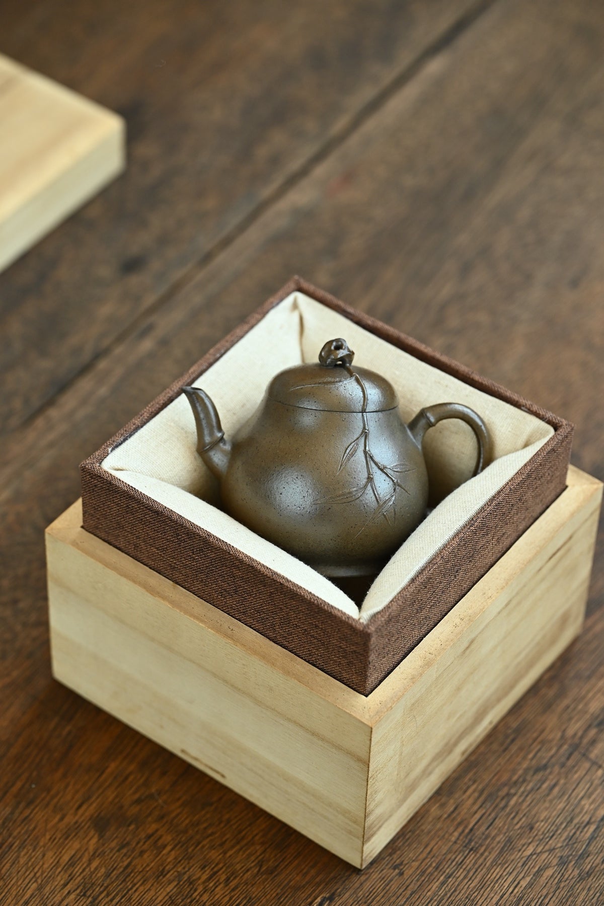 手工竹制茶壶 - 清风竹影全手工设计