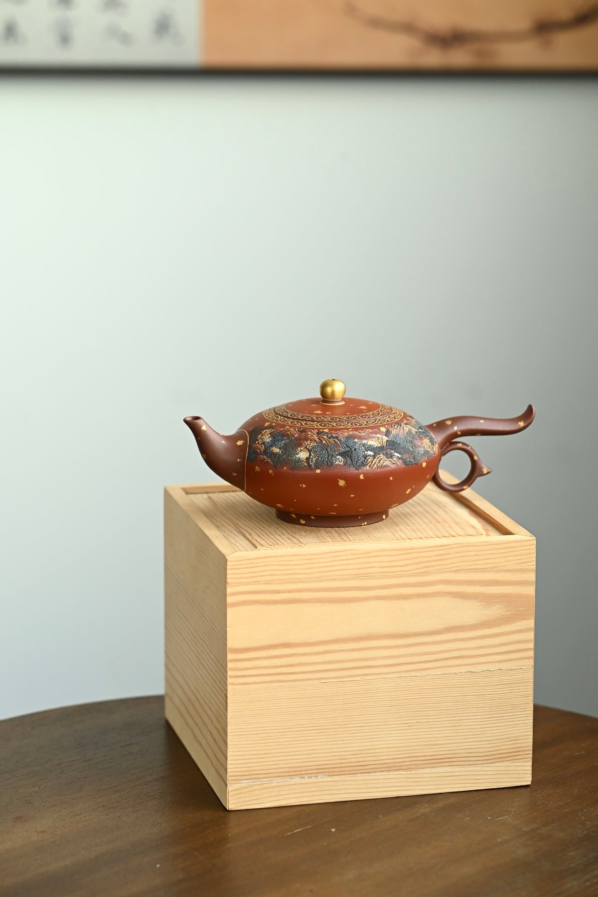 全手工红遍茶壶 - 施昌作品的艺术之美