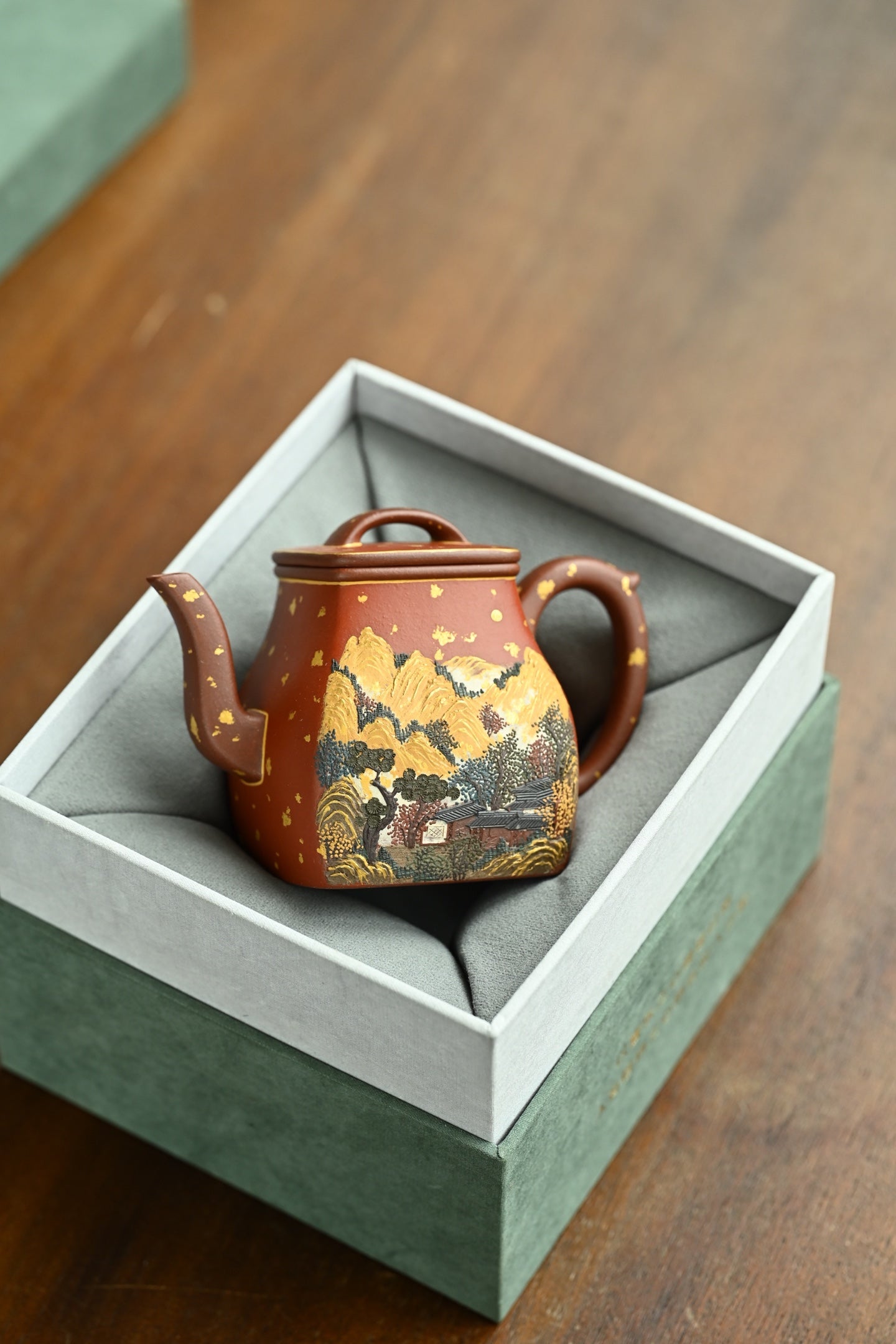 全手工茶壶作品 - 饮方·秋·日照金山茶壶