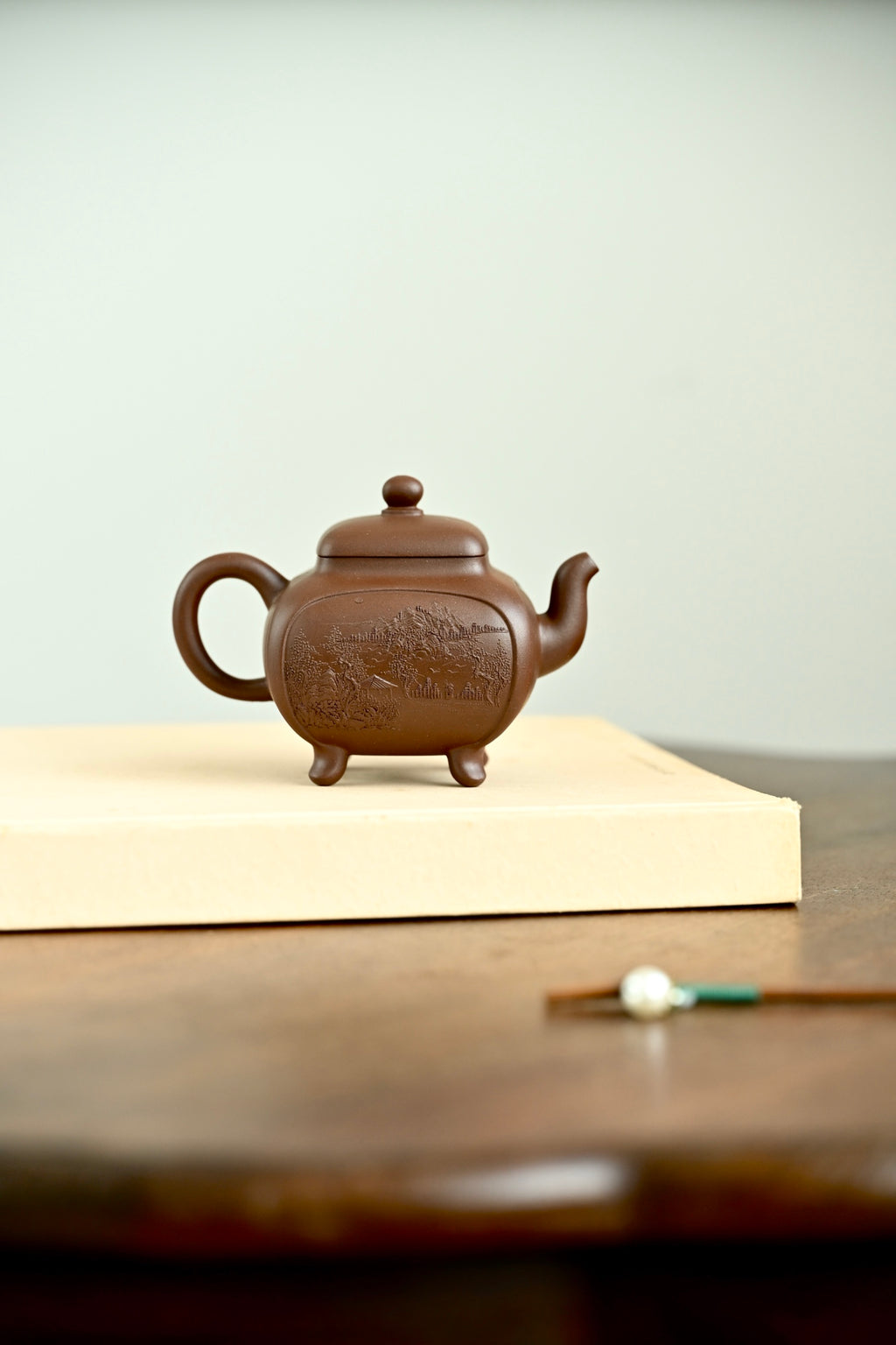 全手工紫泥茶壶 | 鼎盛四方 高工施昌作品